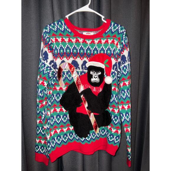 Ugly Christmas Sweater Xmas Size Medium Gorilla - Picture 1 of 3